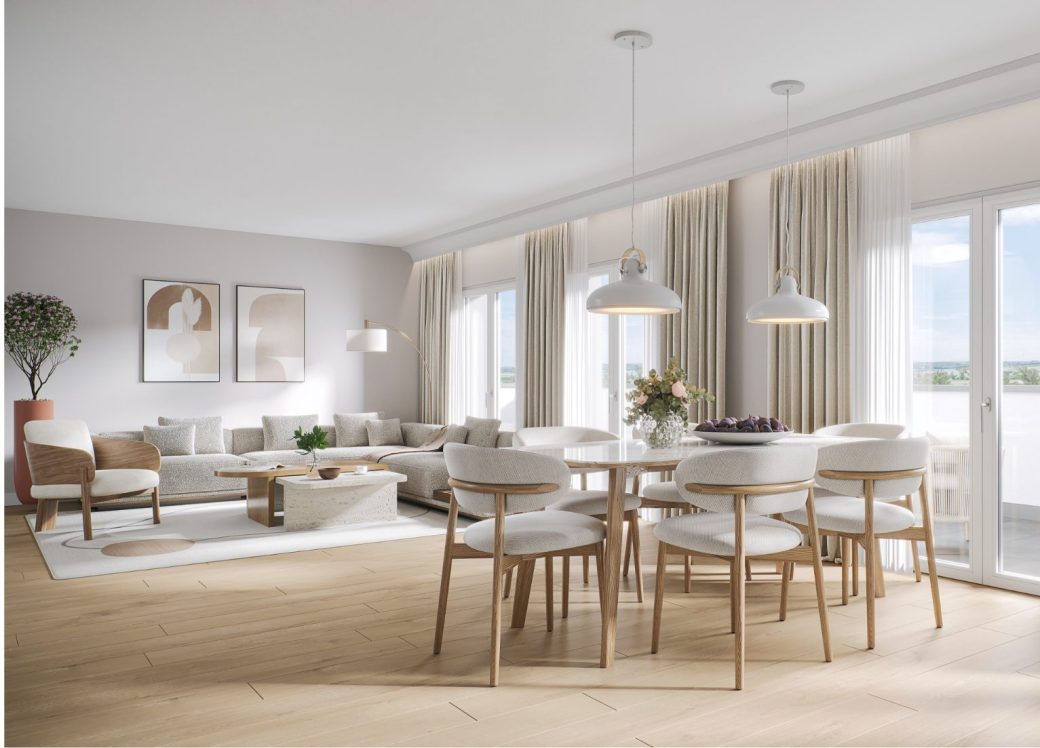 Ein gemütliches Wohnzimmer mit hellem Lichteinfall